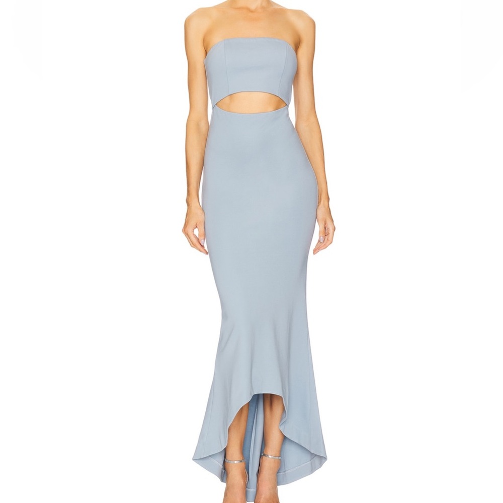 NBD Strapless Light Blue Cutout Dress